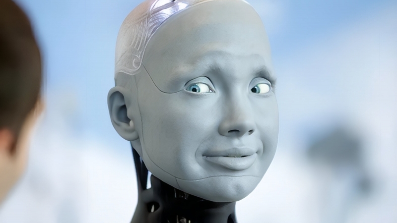 Fotografia dimineții - Un robot de la Engineered Arts interacționează cu vizitatorii la un summit de două zile organizat de ONU pentru a discuta despre inteligența artificială
